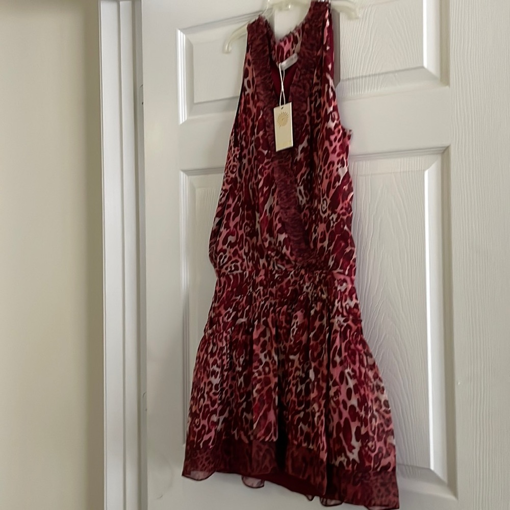 Ramy Brook Red Leopard Print Mini Dress